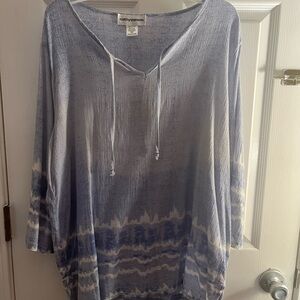 Cathy Daniels Women's Light Blue Tie-Dye Tunics